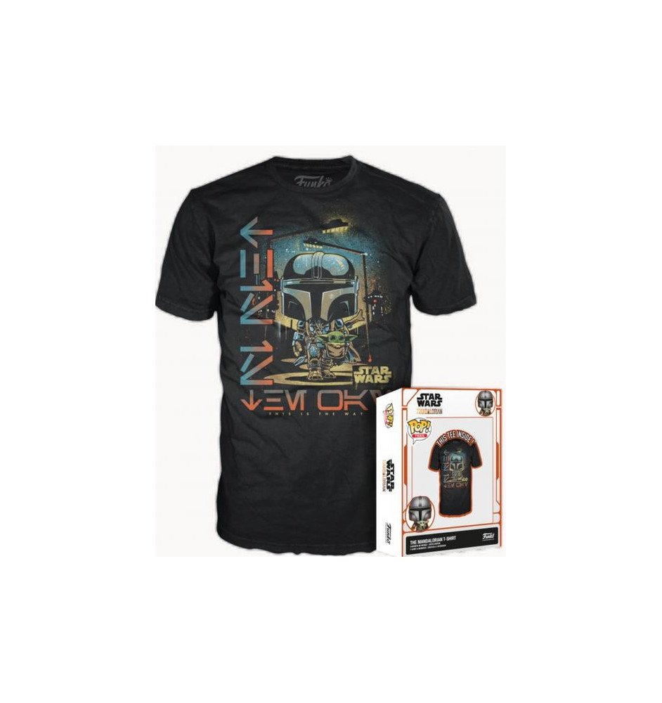 T-Shirt POP (S) The Mandalorian Mando & L'Enfant