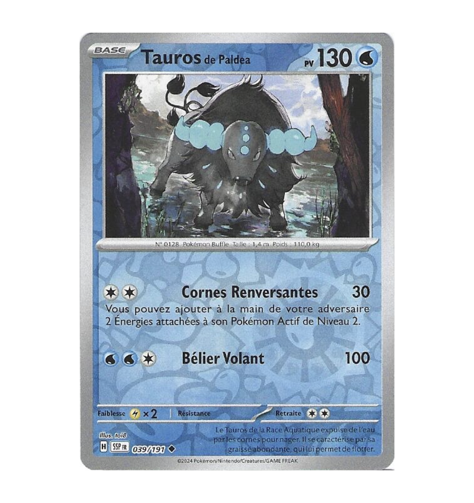 Tauros De Paldea 039/191 Reverse