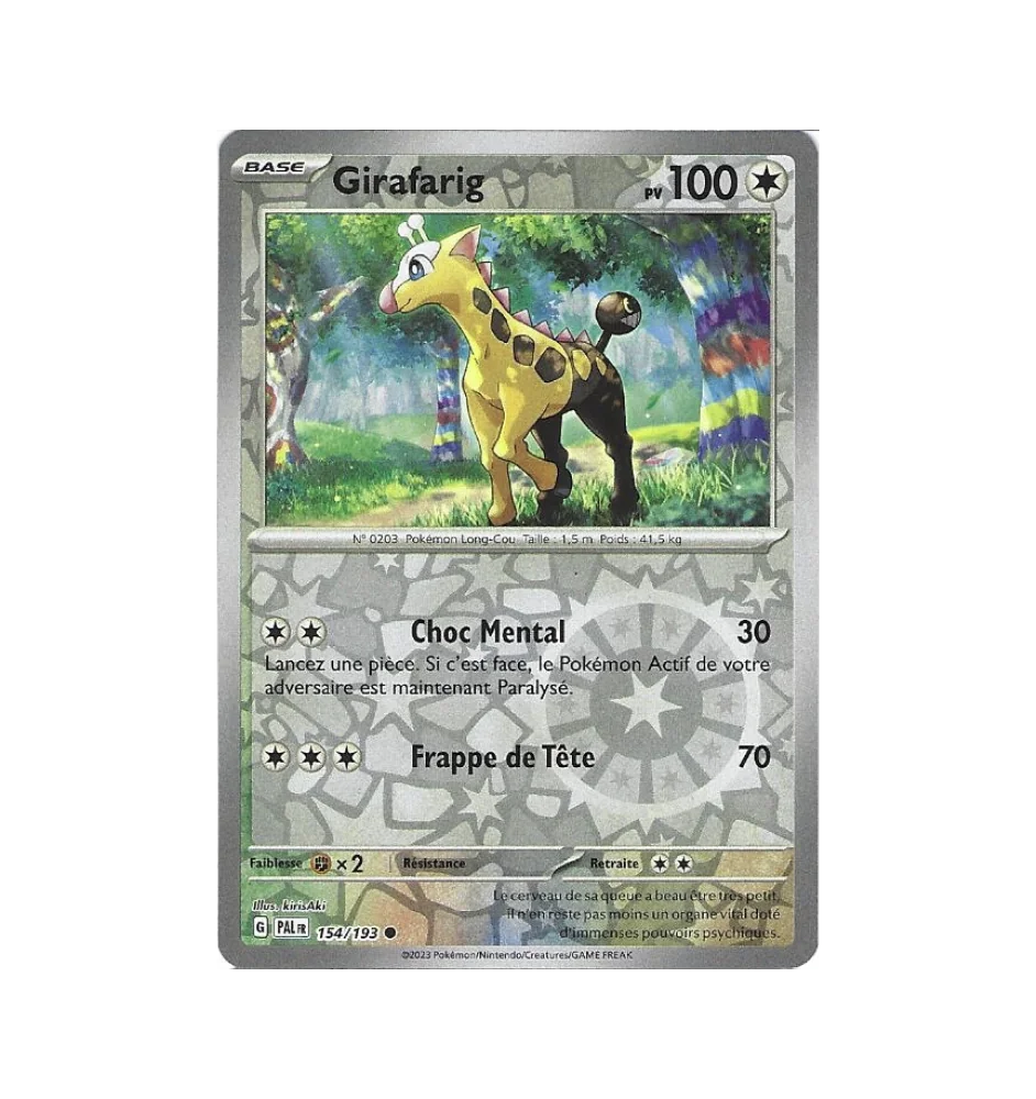 Girafarig 154/193 Reverse PAL Evolutions à paldéa
