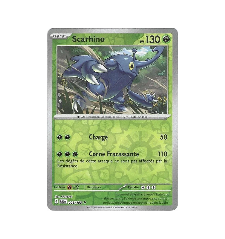 Scarhino 006/193 Reverse PAL Evolutions à Paldéa