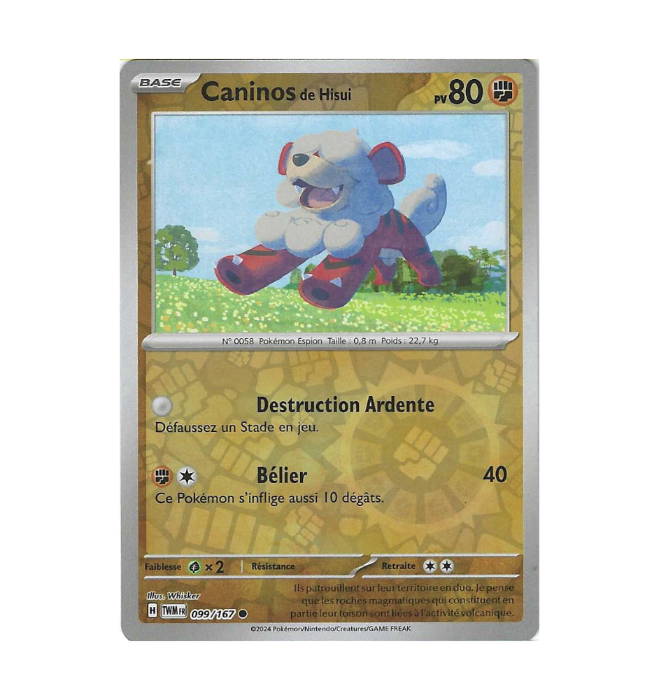 Caninos De Hisui 099/167 Reverse