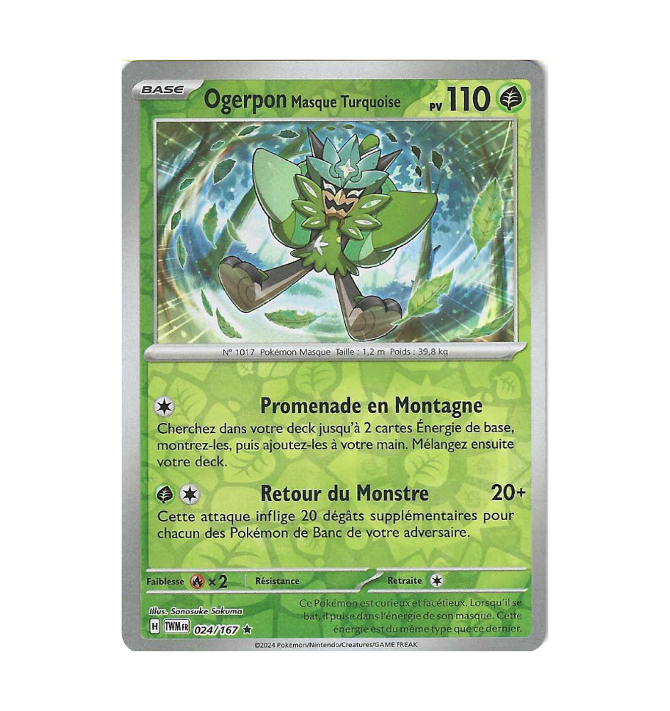 Ogerpon Masque Turquoise 024/167 Reverse