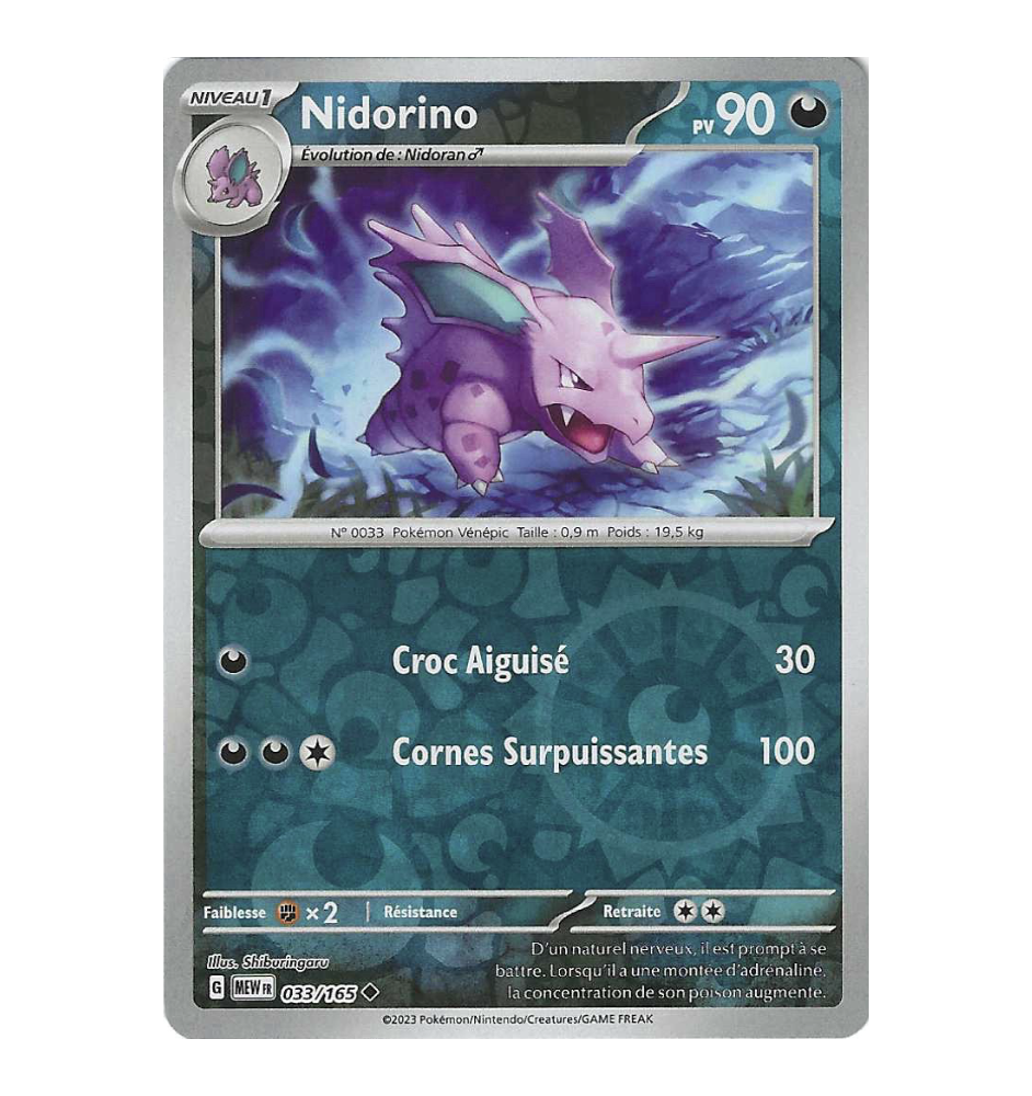 Nidorino 033/165 Reverse