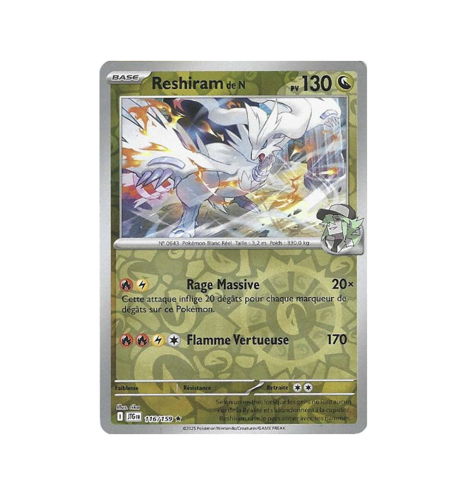 Reshiram De N 116/159 Reverse