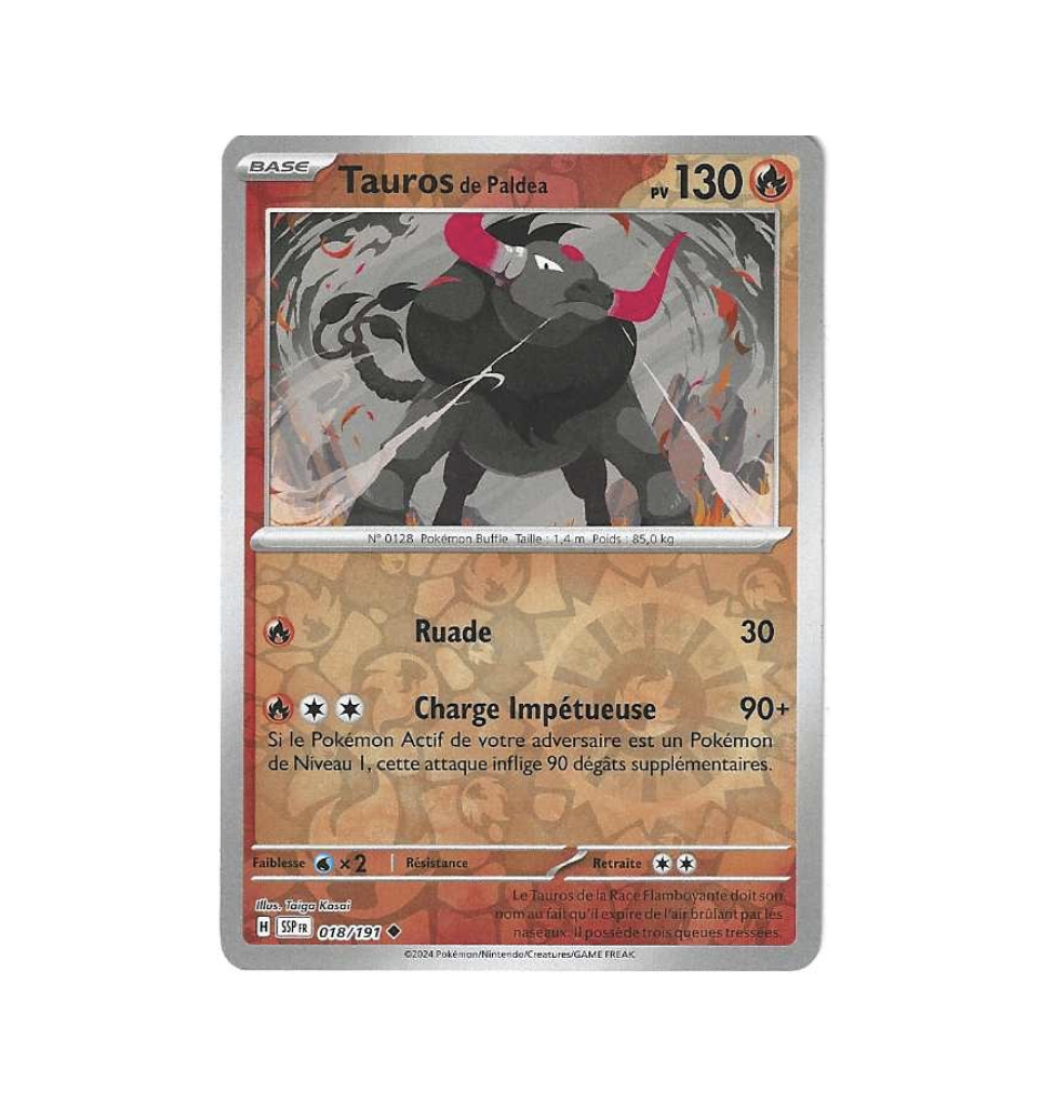 Tauros De Paldea 018/191 Reverse