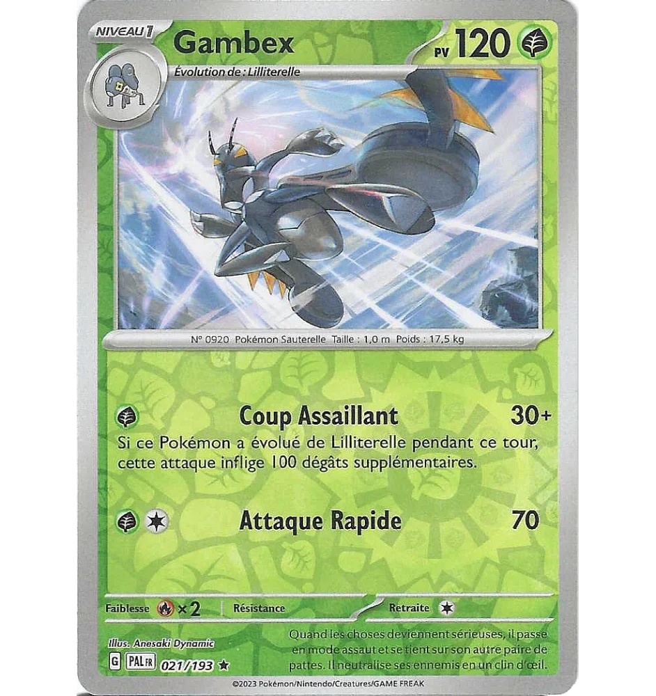 Gambex 021/193 Reverse PAL Evolutions à Paldéa
