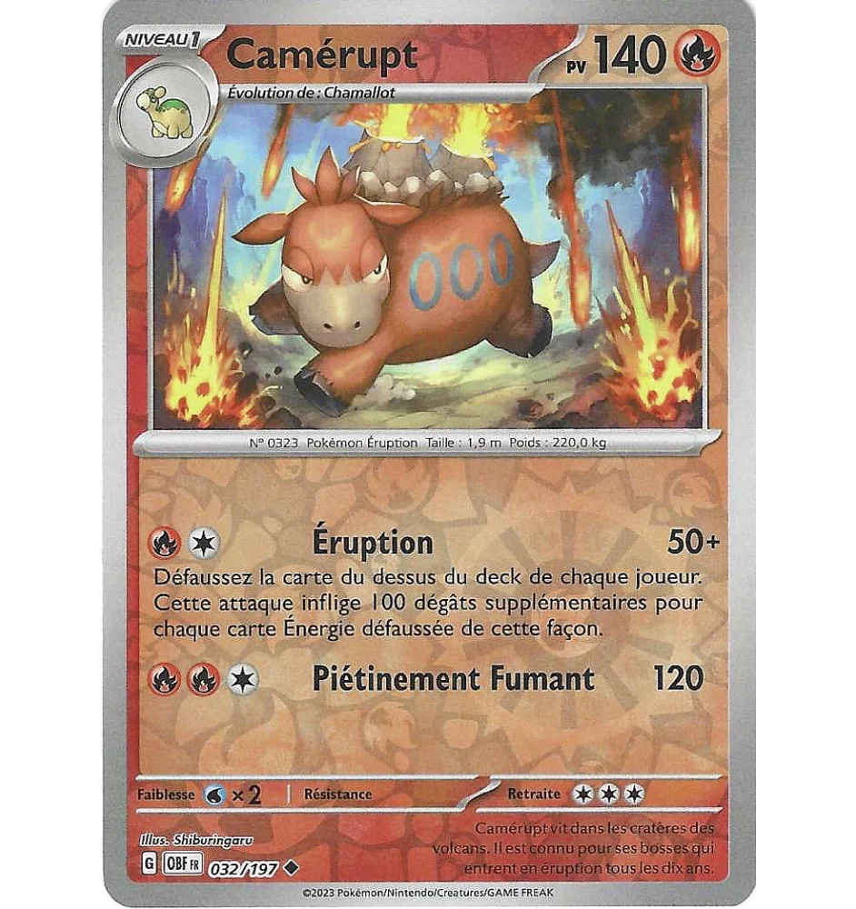 Camérupt 032/197 Reverse OBF Flammes Obsidiennes