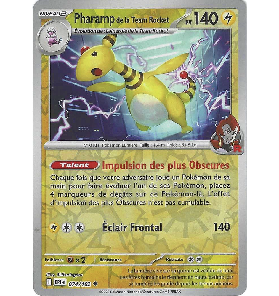 Pharamp De La Team Rocket 074/182 Reverse