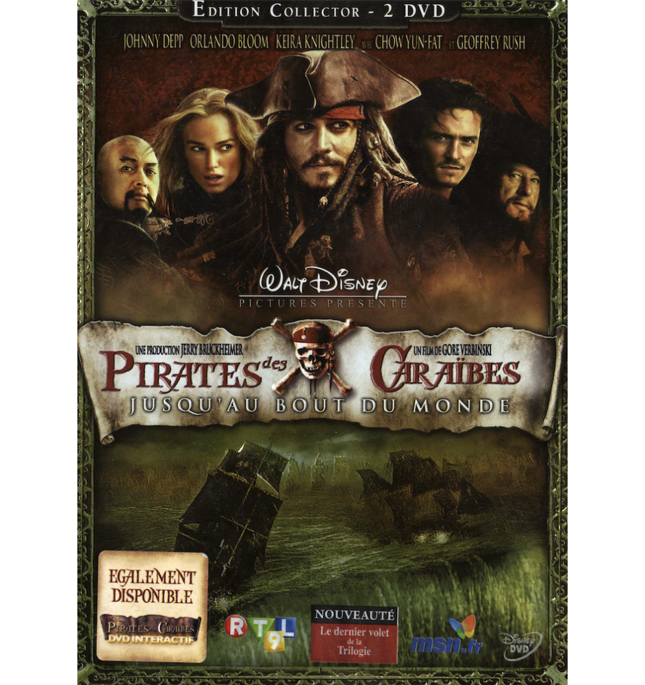 DVD Pirates des caraïbes 3 jusqu'au bout du monde