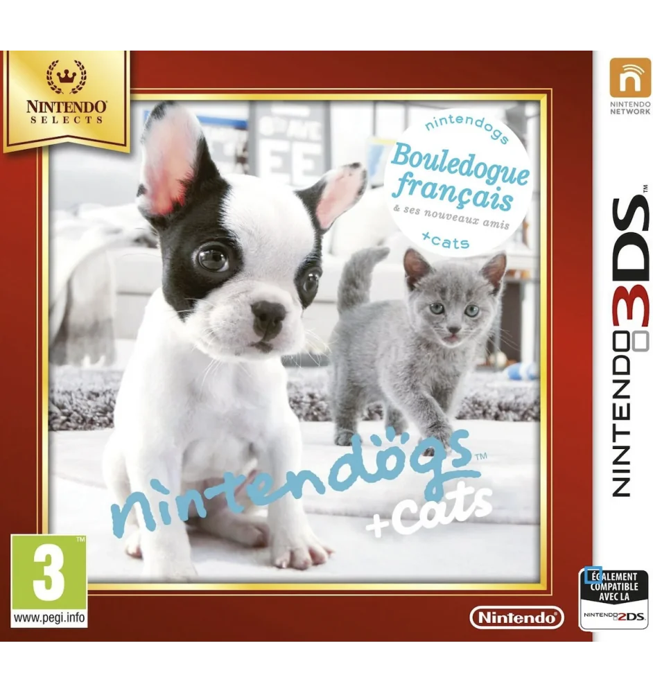3DS Nintendogs + Cats Bouledogue Nintendo Select cib