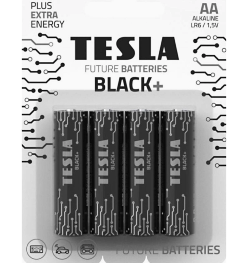 Piles AA Tesla Alcaline LR03 Black+