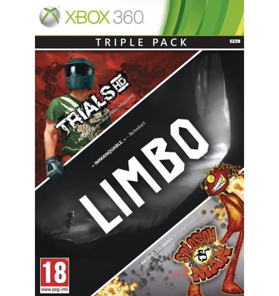 Xbox 360 Triple Pack Trials HD Limbo Splosion Man