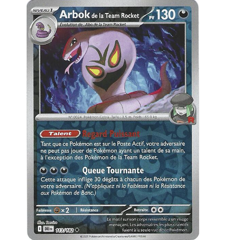 Arbok De La Team Rocket 113/182 Reverse