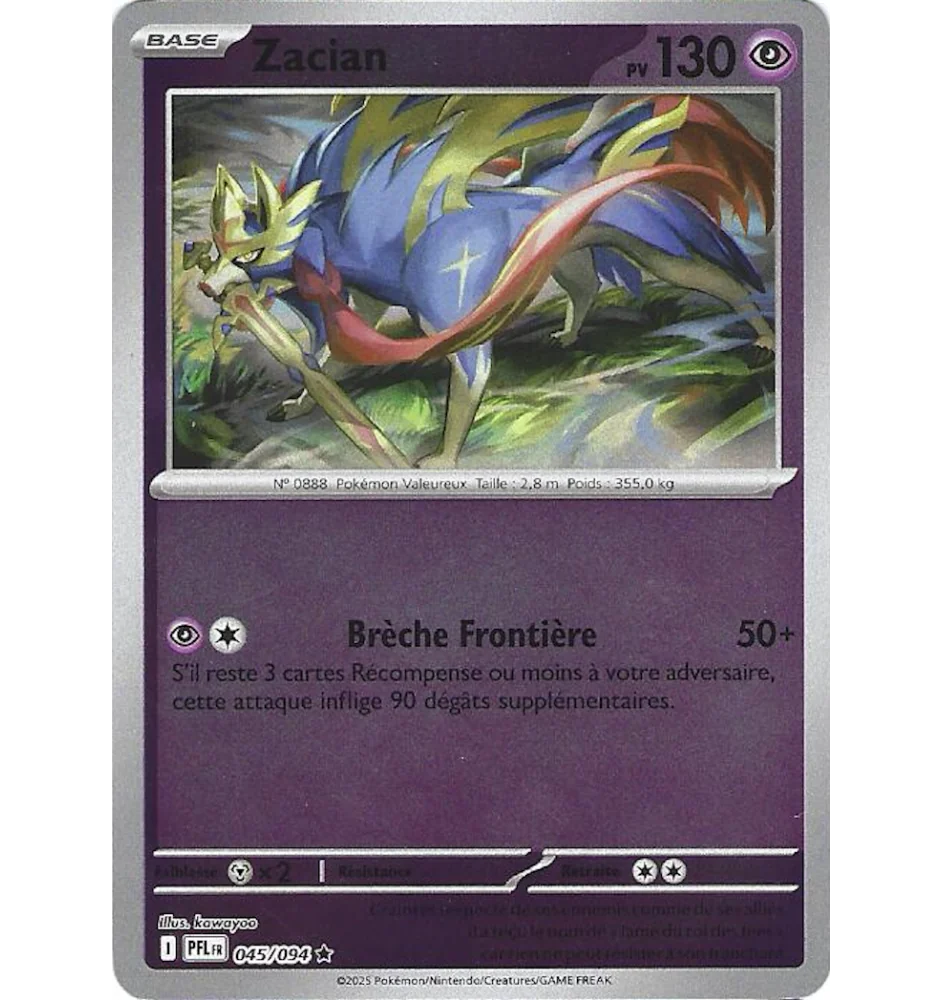 Zacian 045/094 Reverse PFL Flammes Fantasmagoriques