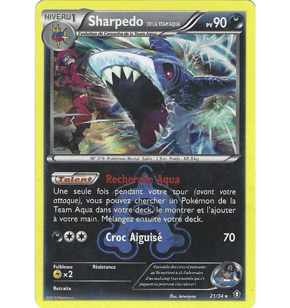 Sharpedo De La Team Aqua 21/34 Holo