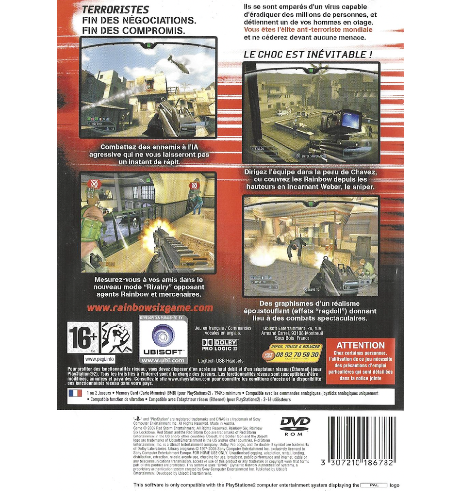Rainbow six lockdown (complet) pour Sony PS2 - Jeux vidéo