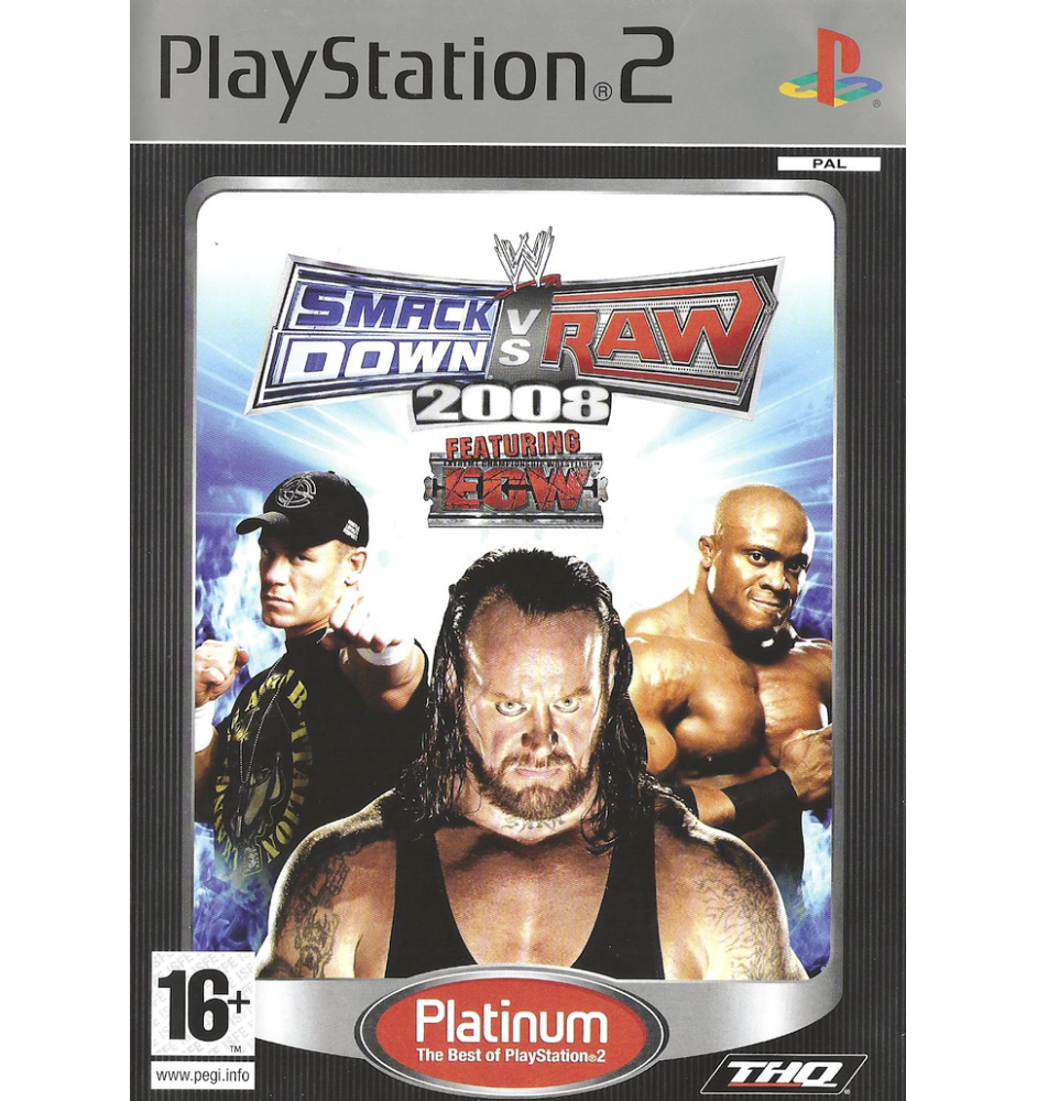 PS2 Smackdown vs raw 2008 plat sn