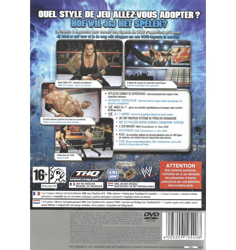 WWE Smackdown vs Raw 2008 sur PlayStation 2