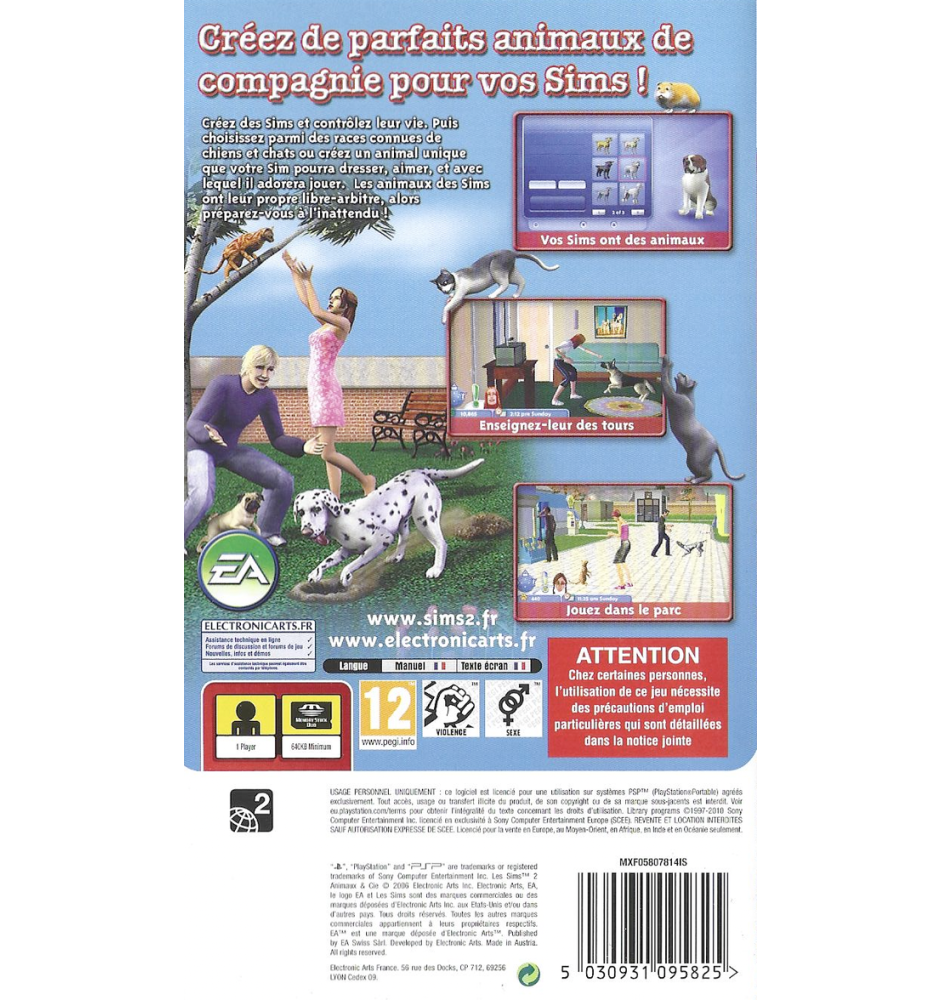 Jeu PS2 Les Sims 2 : Animaux Et Compagnie - EA Games - 2007 - PAL