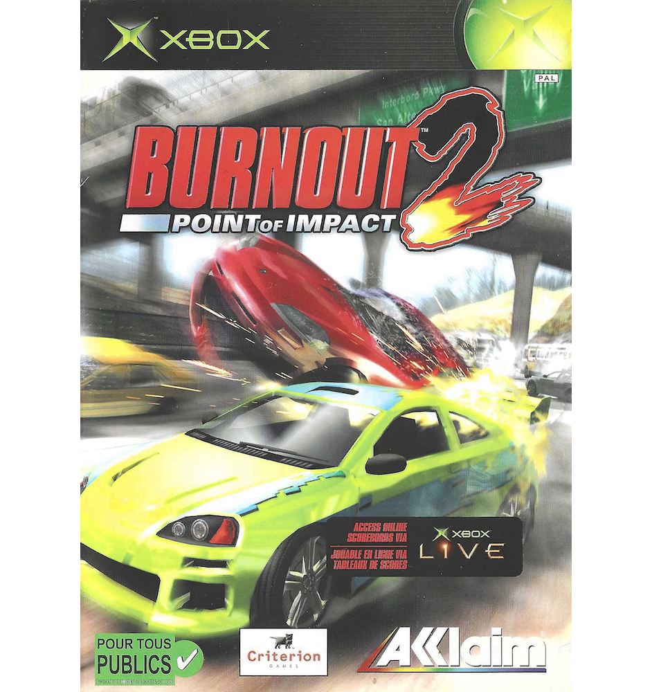 Xbox 1ere Burnout 2 Point of Impact Cib