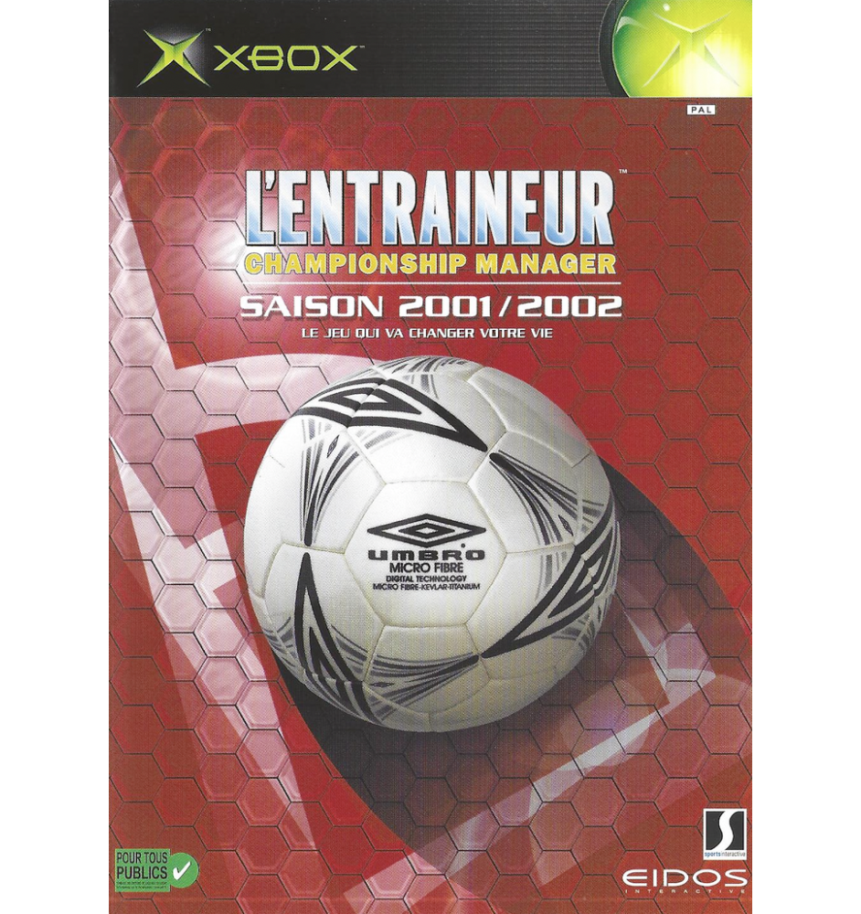 Xbox 1ere L'entraineur Championship Manager Saison 2001/2002 Cib