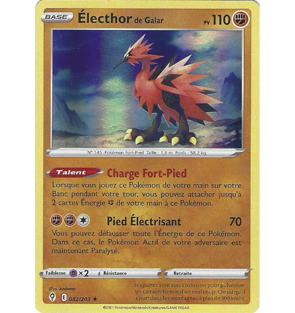Galarian Electhor 082/203 Holo