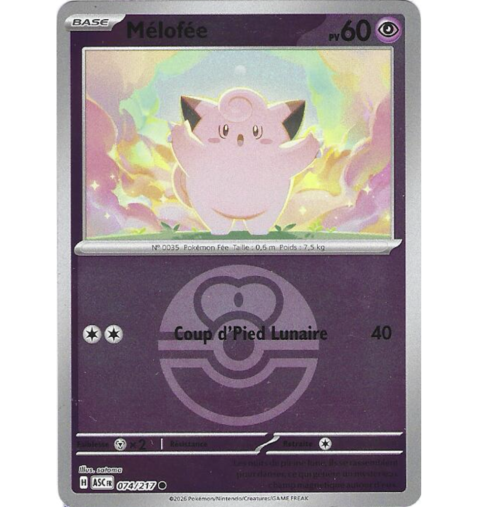 Mélofée 074/217 Reverse Pokéball ASC Héros Transcendants
