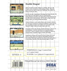 Master System Double Dragon Sn