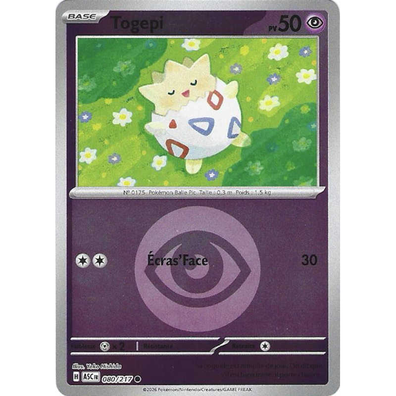 Togepi 080/217 Reverse Pokéball Type ASC Héros Transcendants