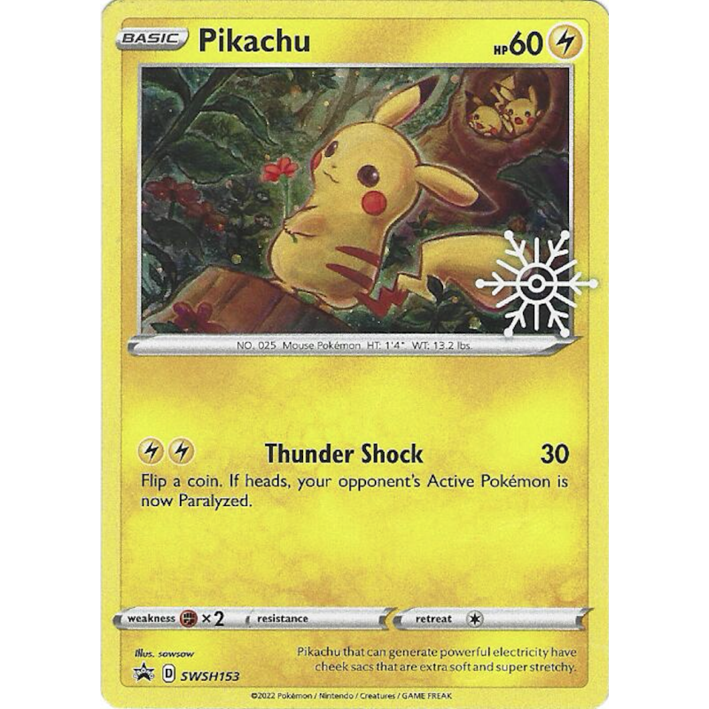 Pikachu SWSH153 Cosmo Holo Promo Stamp