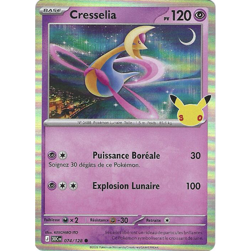 Cresselia 074/128 Holo 30C 30ans