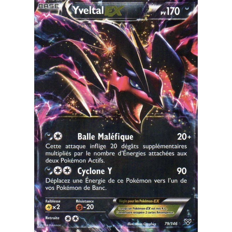 Yveltal Ex 79/146 XY Square Cut Gradée 9.5 Collect Aura