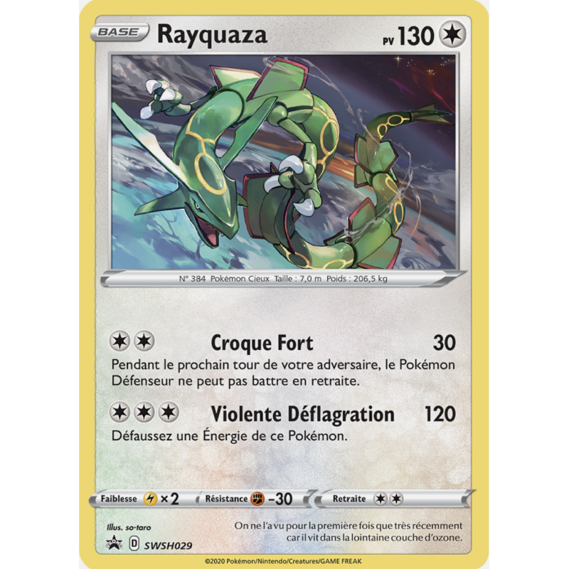 Rayquaza SWSH09 Promo Holo Gradée PCA 9