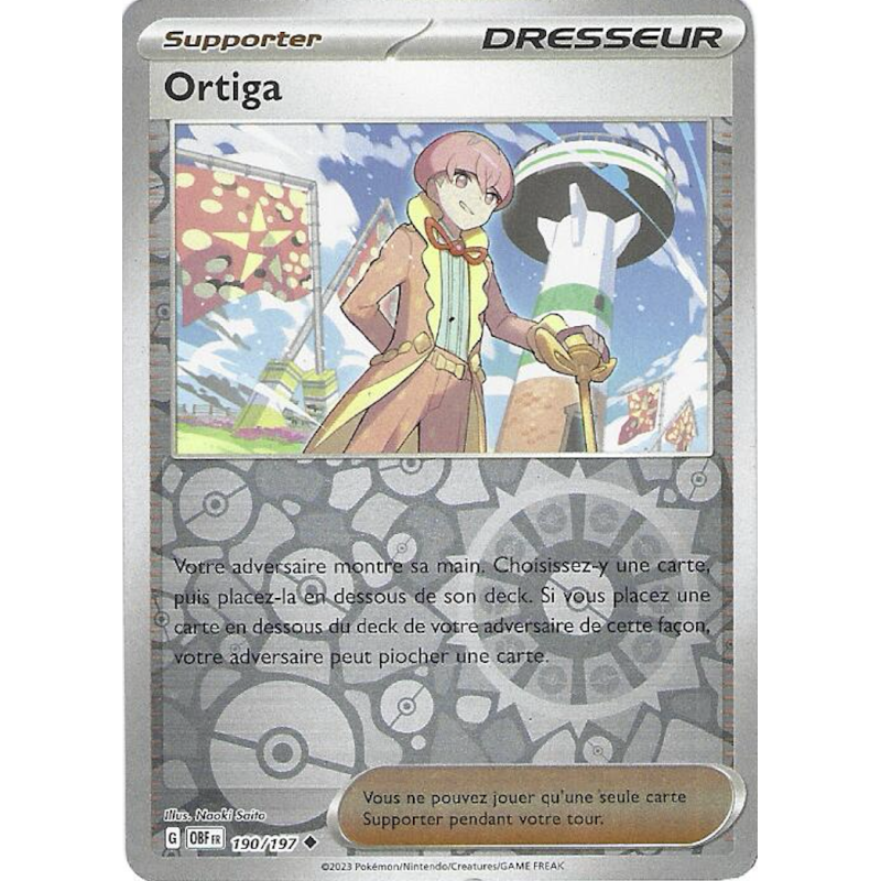 Dresseur Ortiga 190/197 Reverse OBF Flammes Obsidiennes