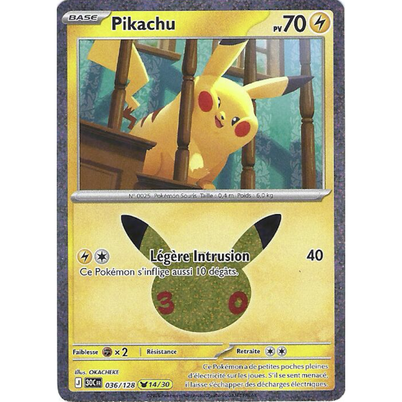 Pikachu 036/128 Cosmo Holo 30ans