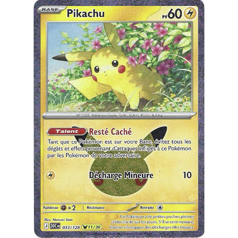Pikachu 033/128 Cosmo Holo 30ans