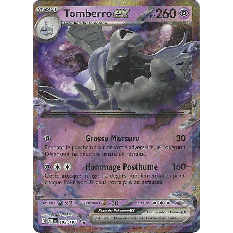 Tomberro Ex 102/197 OBF Flammes Obsidiennes