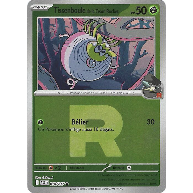 Tissenboule De La Team Rocket 018/217 Reverse Team ASC Héros Transcendants