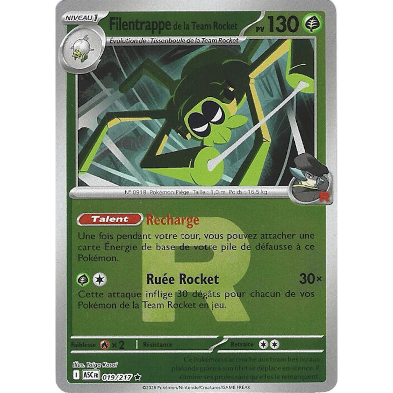 Filentrapp De La Team Rocket 019/217 Reverse Team ASC Héros Transcendants
