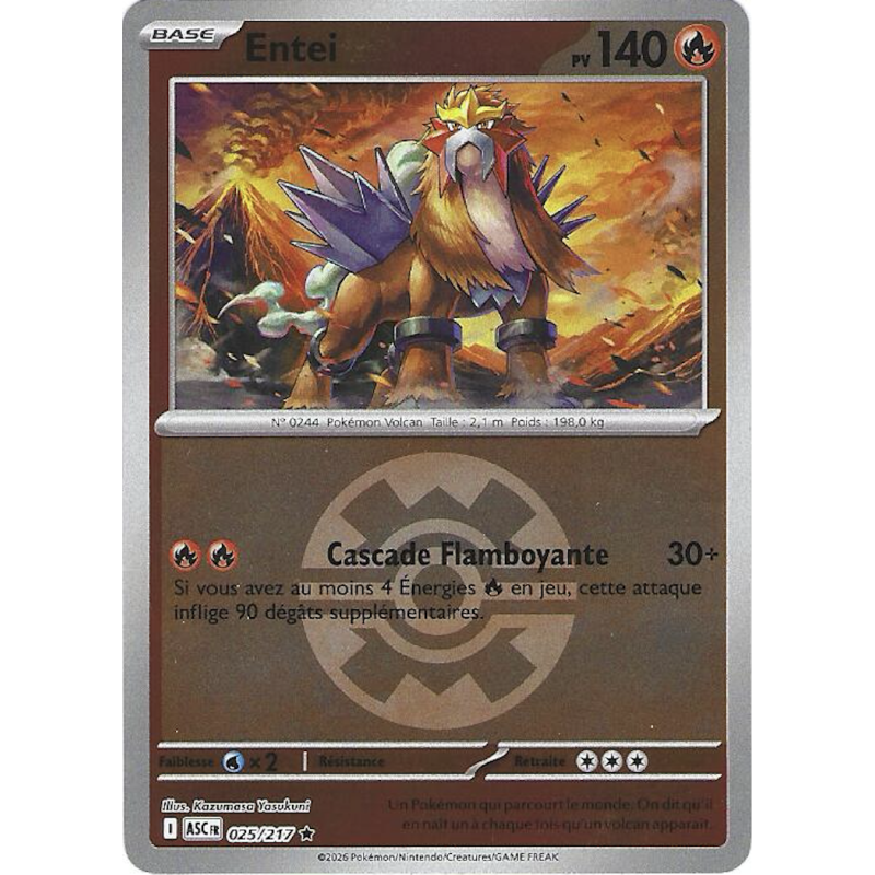 Entei 025/217 Reverse Pokeball ASC Héros Transcendants