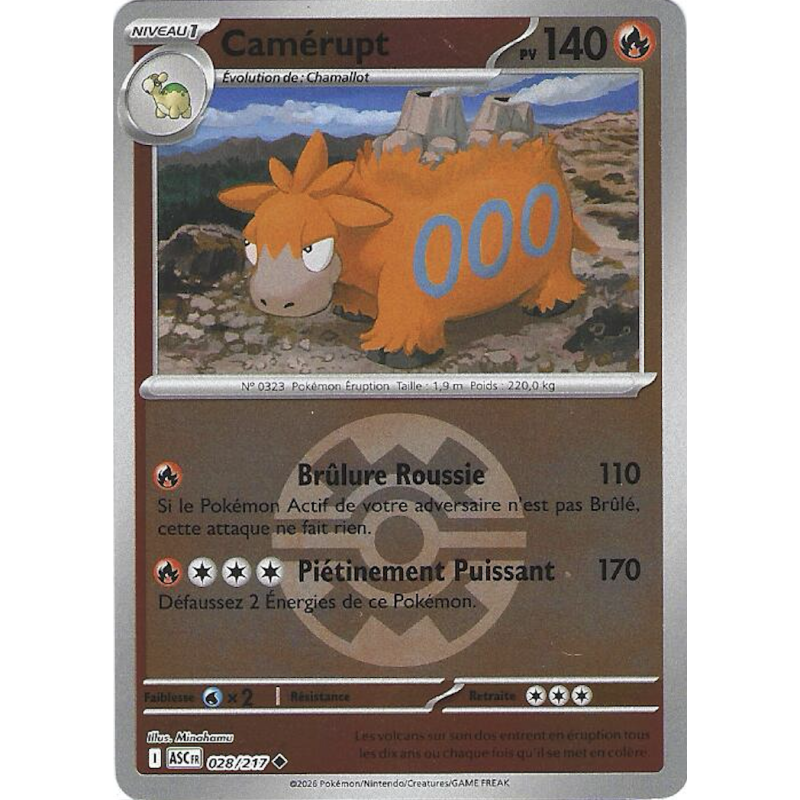 Camerupt 028/217 Reverse Pokeball ASC Héros Transcendants