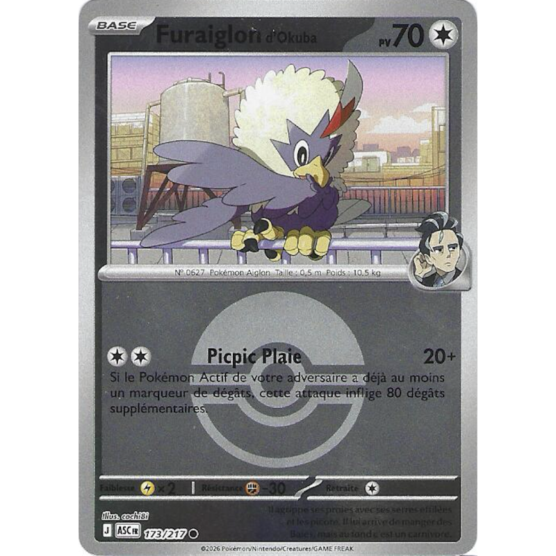 Furaiglon d'Okuba 173/217 Reverse Pokéball ASC Héros Transcendants