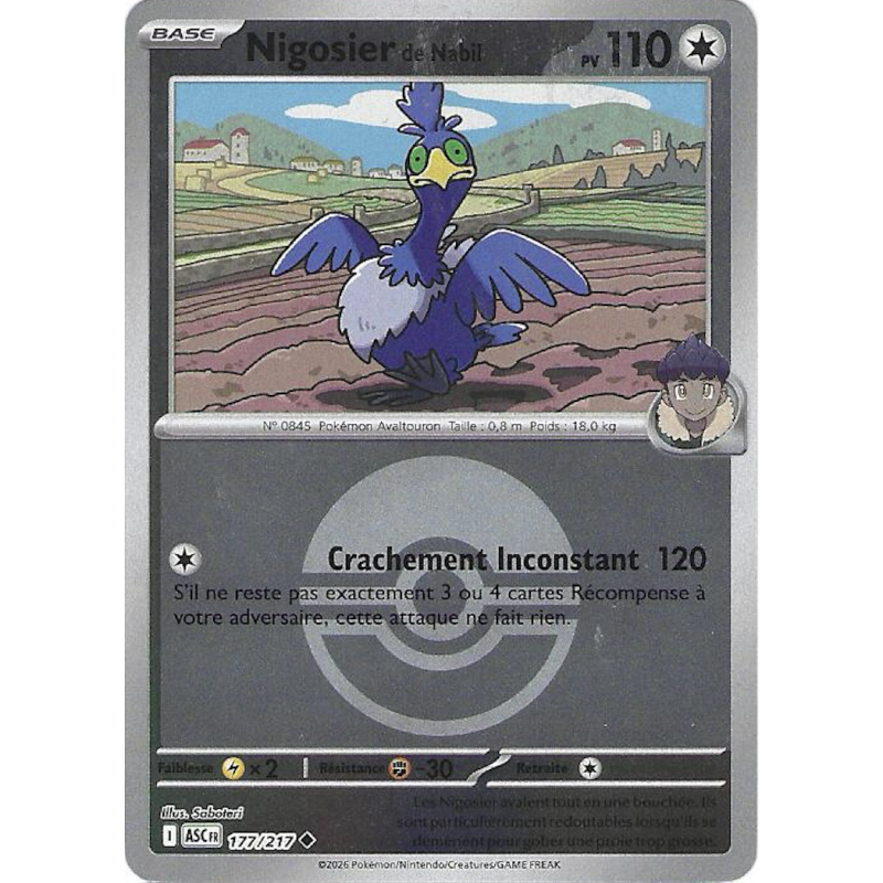 Nigosier De Nabil 177/217 Reverse Pokéball ASC Héros Transcendants