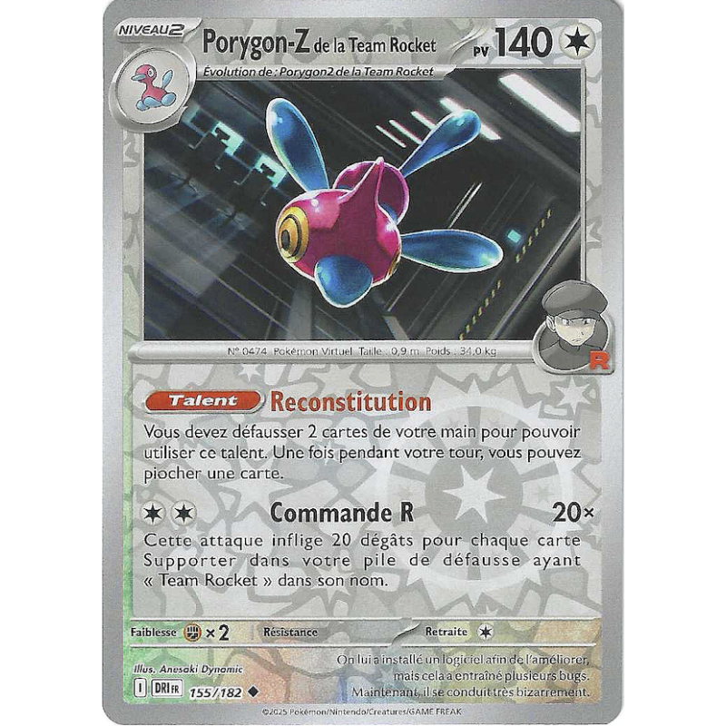 Porygon-Z De La Team Rocket 155/182 Reverse DRI Rivalités Destinées