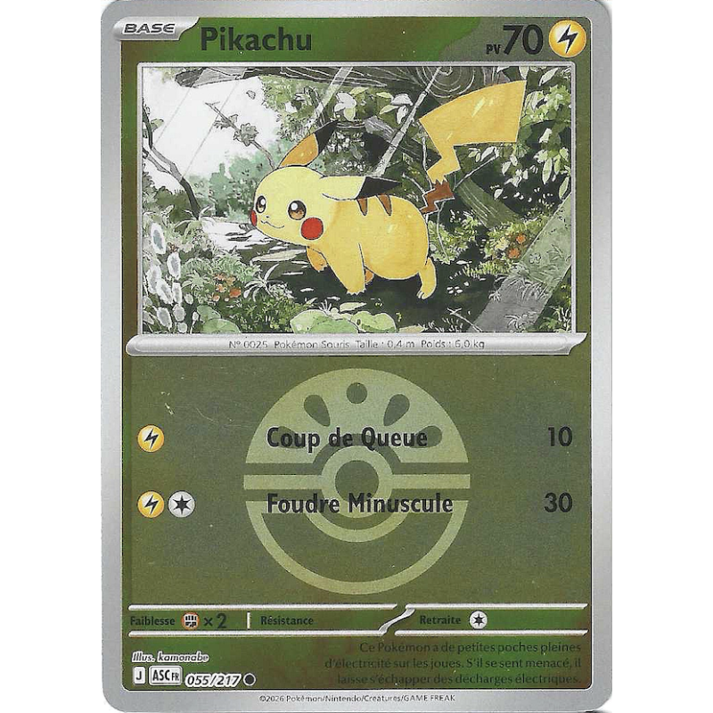 Pikachu 055/217 Reverse Pokéball ASC Héros Transcendants