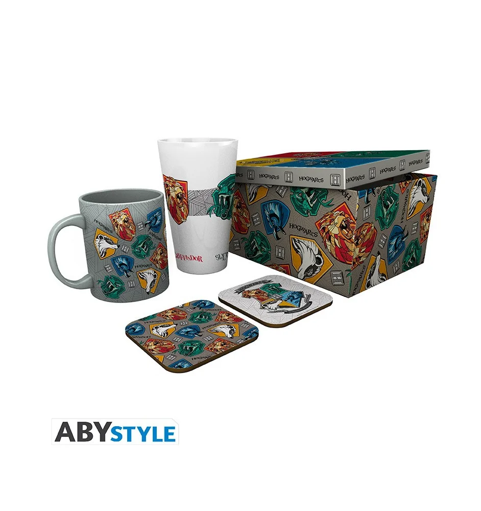 Coffret Harry Potter Verre / Mug / 2 Dessous De Verre