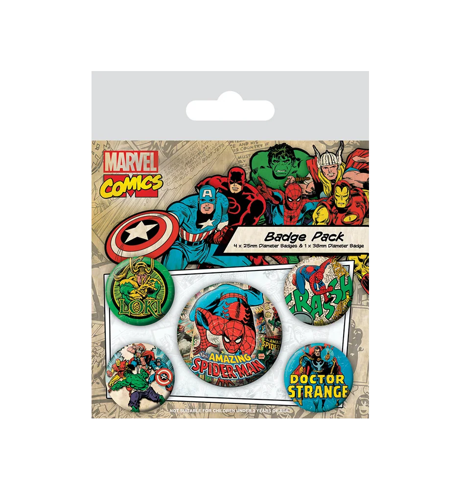 pack 5 Badges Marvel pack 5 Badges