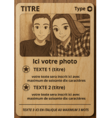 Carte personnalisée gravure sur bois